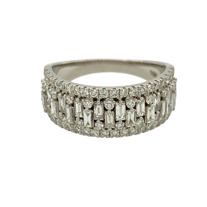 18ct White Gold & Diamond Set Band Ring