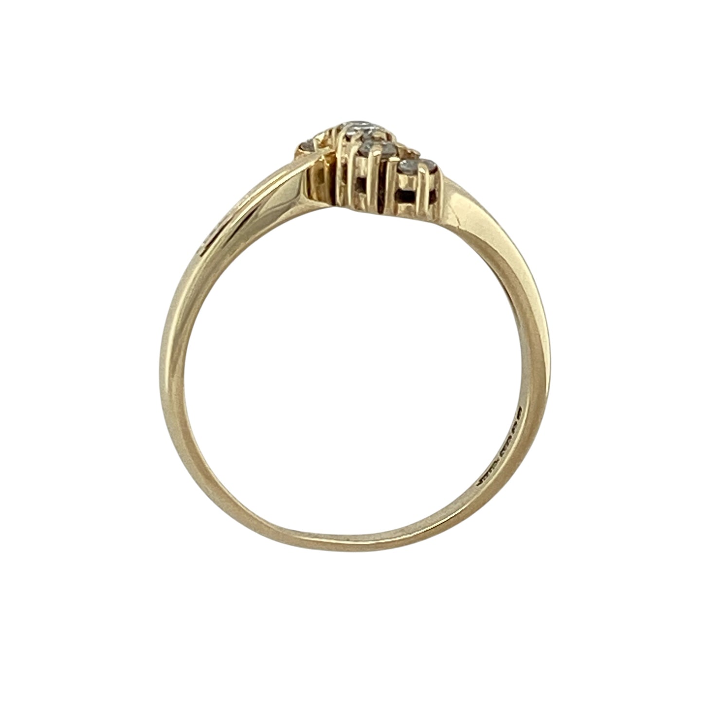 9ct Gold & Diamond Set Six Stone Twist Ring