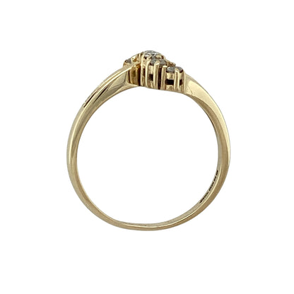 9ct Gold & Diamond Set Six Stone Twist Ring