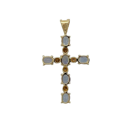 Add a meaningful touch of colour and sparkle to your jewellery collection with this pre-owned 9ct yellow gold diamond and tanzanite set cross pendant—an elegant and symbolic piece perfect for everyday wear.

Design: This pendant features a classic cross design, set with vibrant tanzanite gemstones complemented by sparkling diamonds, creating a refined and eye-catching finish.