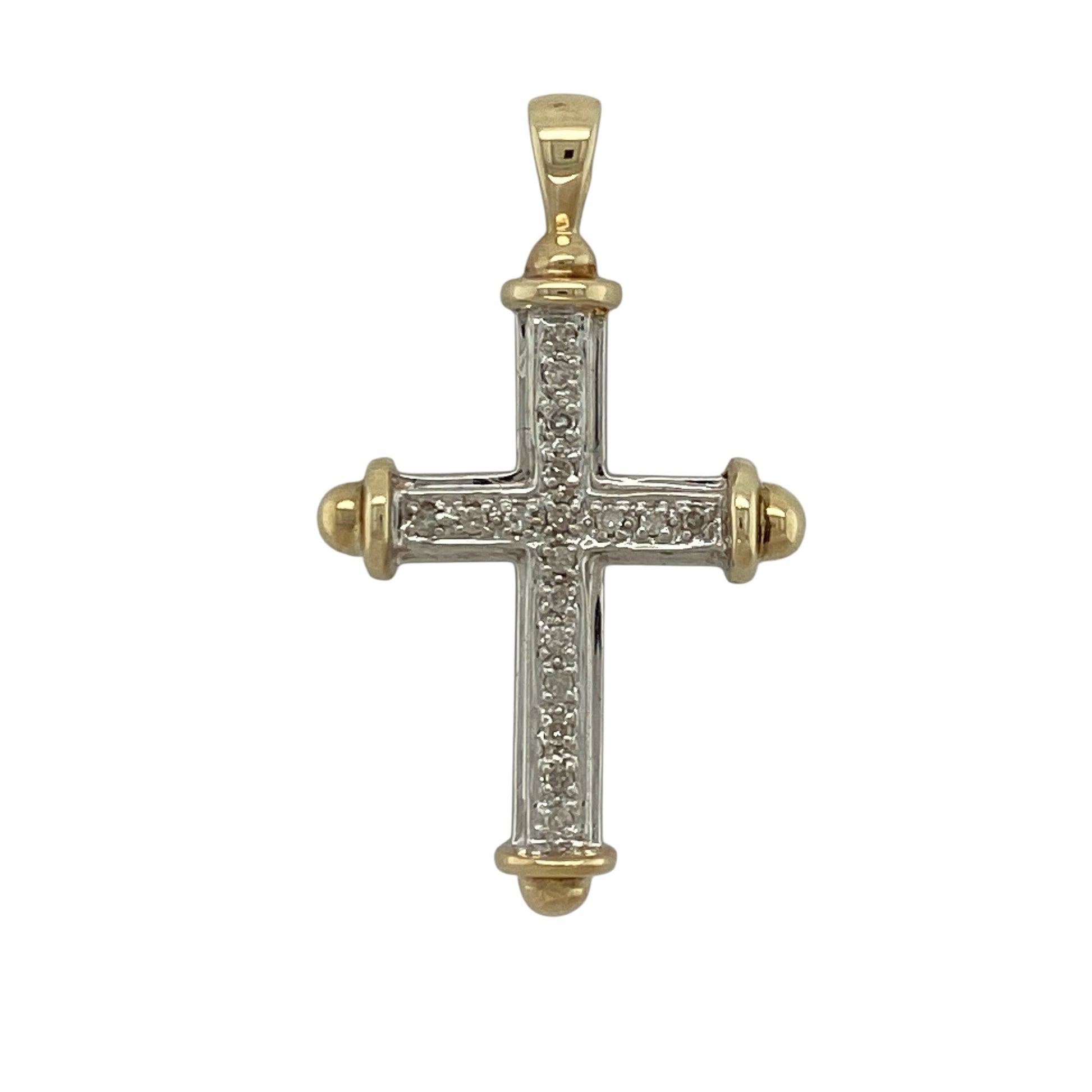 9ct Gold & Diamond Set Cross Pendant