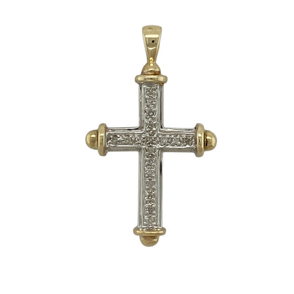 9ct Gold & Diamond Set Cross Pendant