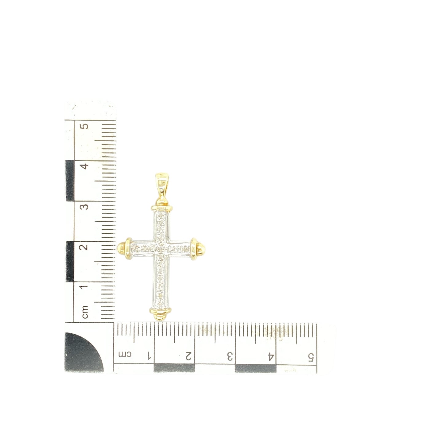 9ct Gold & Diamond Set Cross Pendant