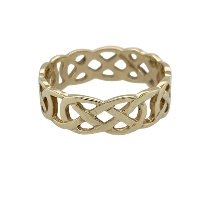 9ct Gold Open Celtic Knot Band Ring