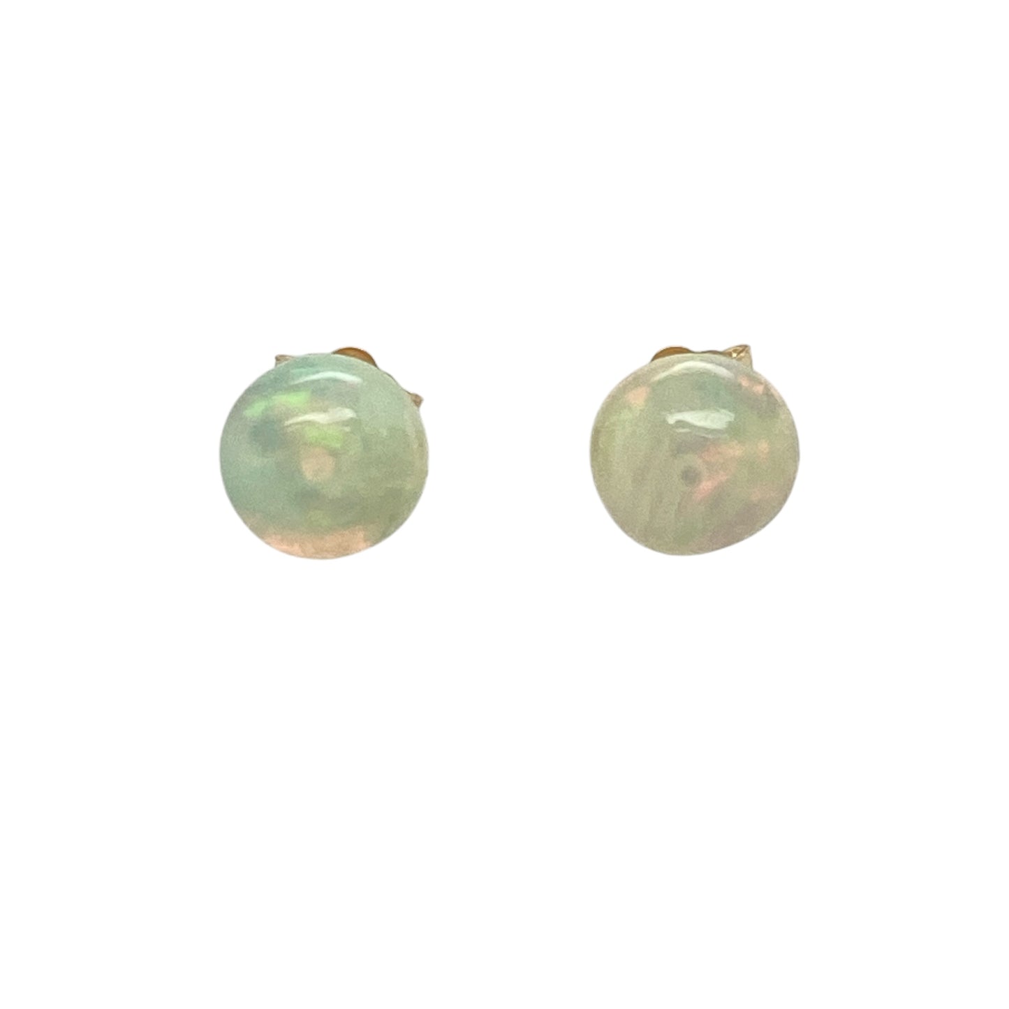 Add a soft shimmer of colour to your jewellery collection with these pre-owned 9ct yellow gold opalique set round stud earrings—an elegant and versatile choice perfect for everyday wear.

Design: These stud earrings feature round opalique stones, each measuring approximately 6mm in diameter, creating a subtle iridescent glow that catches the light beautifully.
Material: Made from 9-carat yellow gold, the polished finish enhances the gentle tones of the opalique while adding a warm and classic appeal.