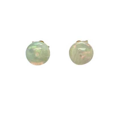 Add a soft shimmer of colour to your jewellery collection with these pre-owned 9ct yellow gold opalique set round stud earrings—an elegant and versatile choice perfect for everyday wear.

Design: These stud earrings feature round opalique stones, each measuring approximately 6mm in diameter, creating a subtle iridescent glow that catches the light beautifully.
Material: Made from 9-carat yellow gold, the polished finish enhances the gentle tones of the opalique while adding a warm and classic appeal.