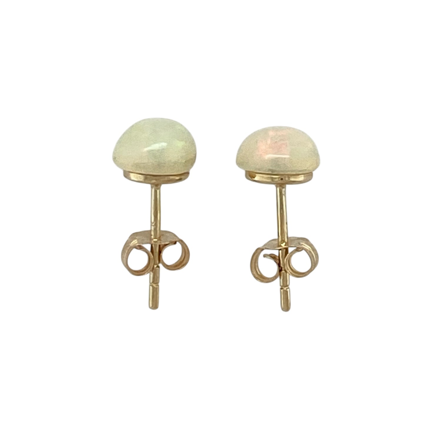9ct Gold & Opalique Set Round Stud Earrings