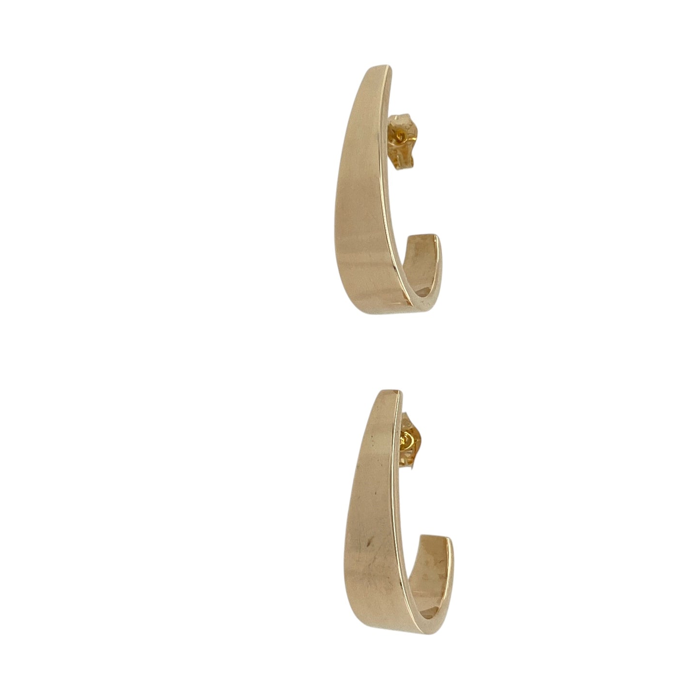 9ct Gold Curved Bar Stud Earrings