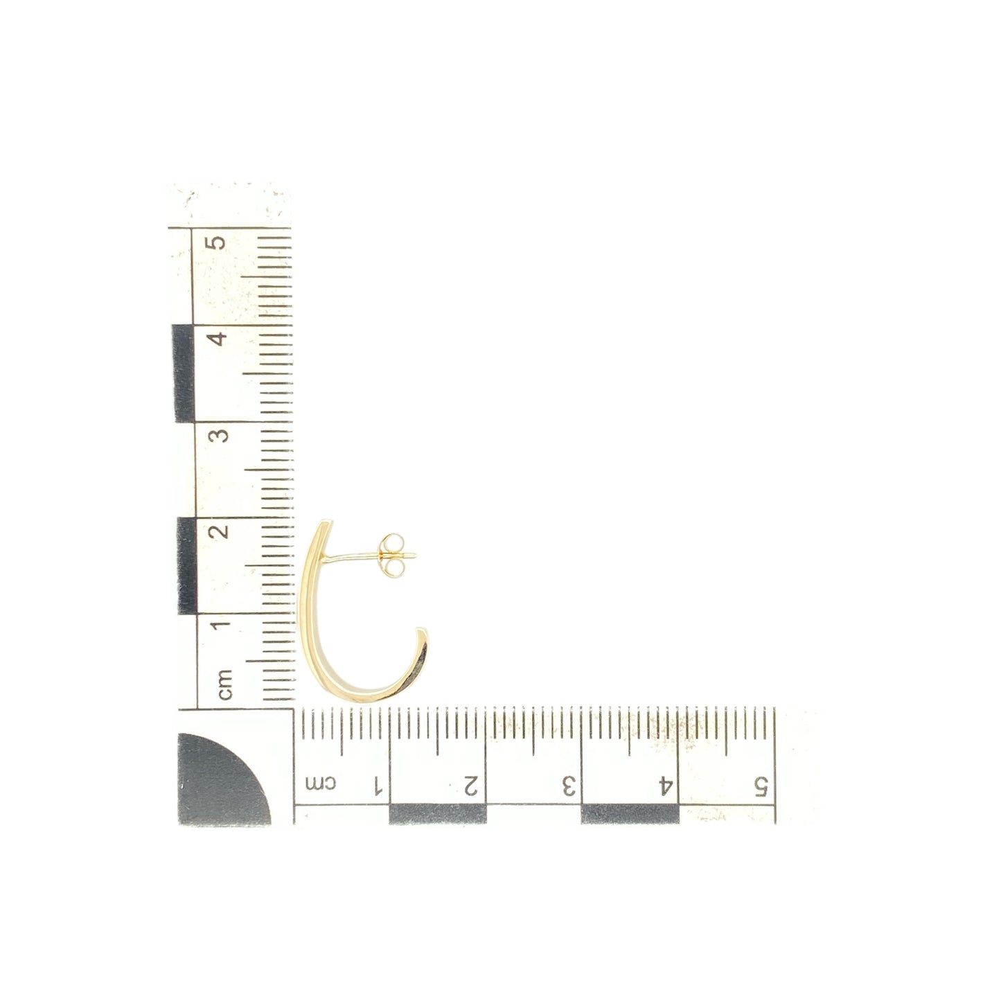 9ct Gold Curved Bar Stud Earrings