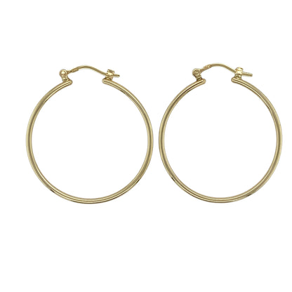 9ct Gold Plain Hoop Creole Earrings