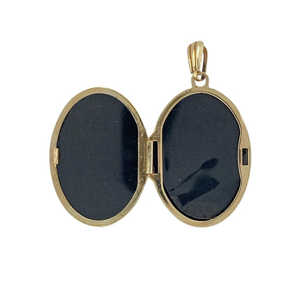 9ct Gold Patterned Oval Locket