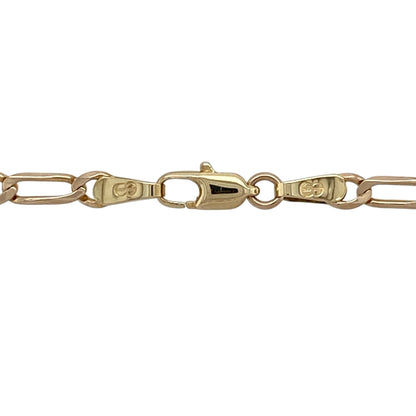 Add classic style with a distinctive twist to your jewellery collection with this pre-owned 9ct yellow gold Figaro chain—an elegant and versatile piece perfect for everyday wear.

Design: This 20" chain features the traditional Figaro link pattern, combining alternating short and elongated links to create a stylish and recognisable look. The 3mm width offers a refined yet noticeable presence on the neckline.