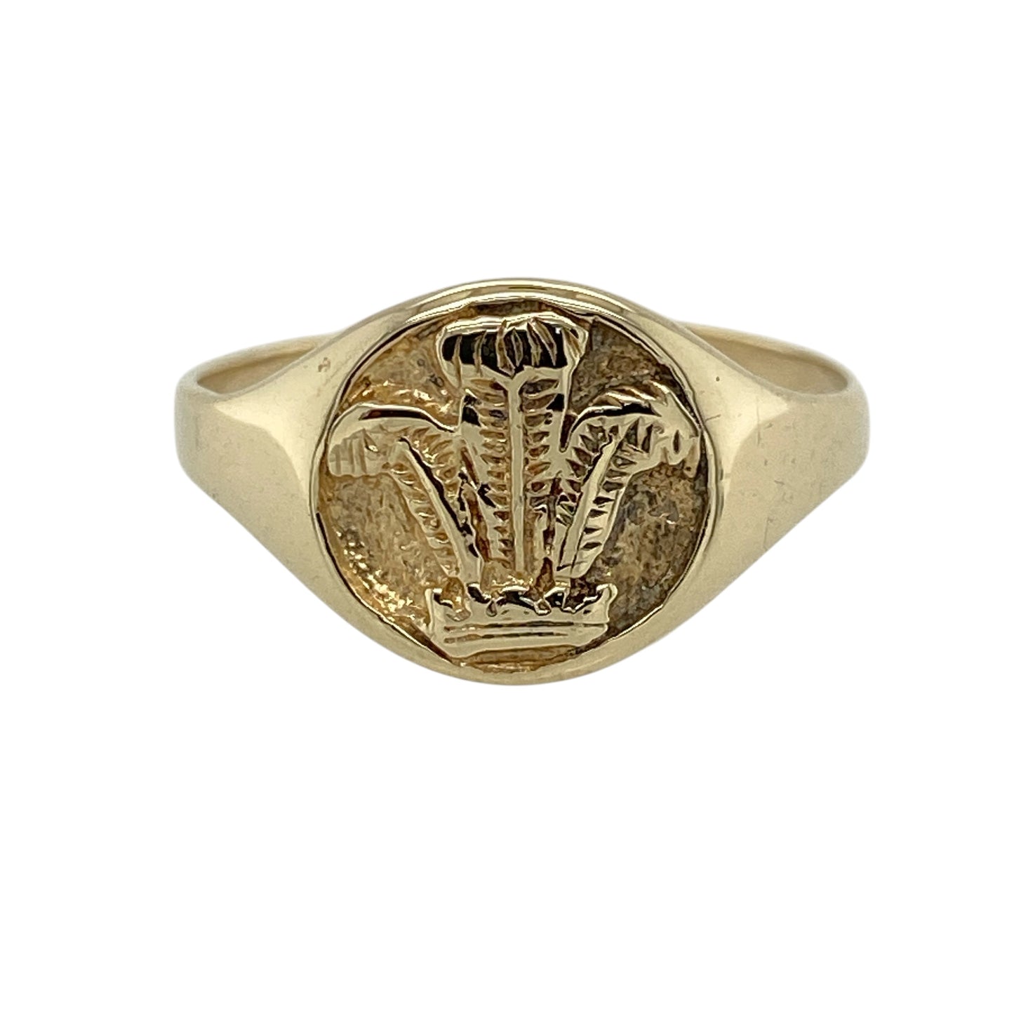 9ct Gold Welsh Three Feathers Signet Ring