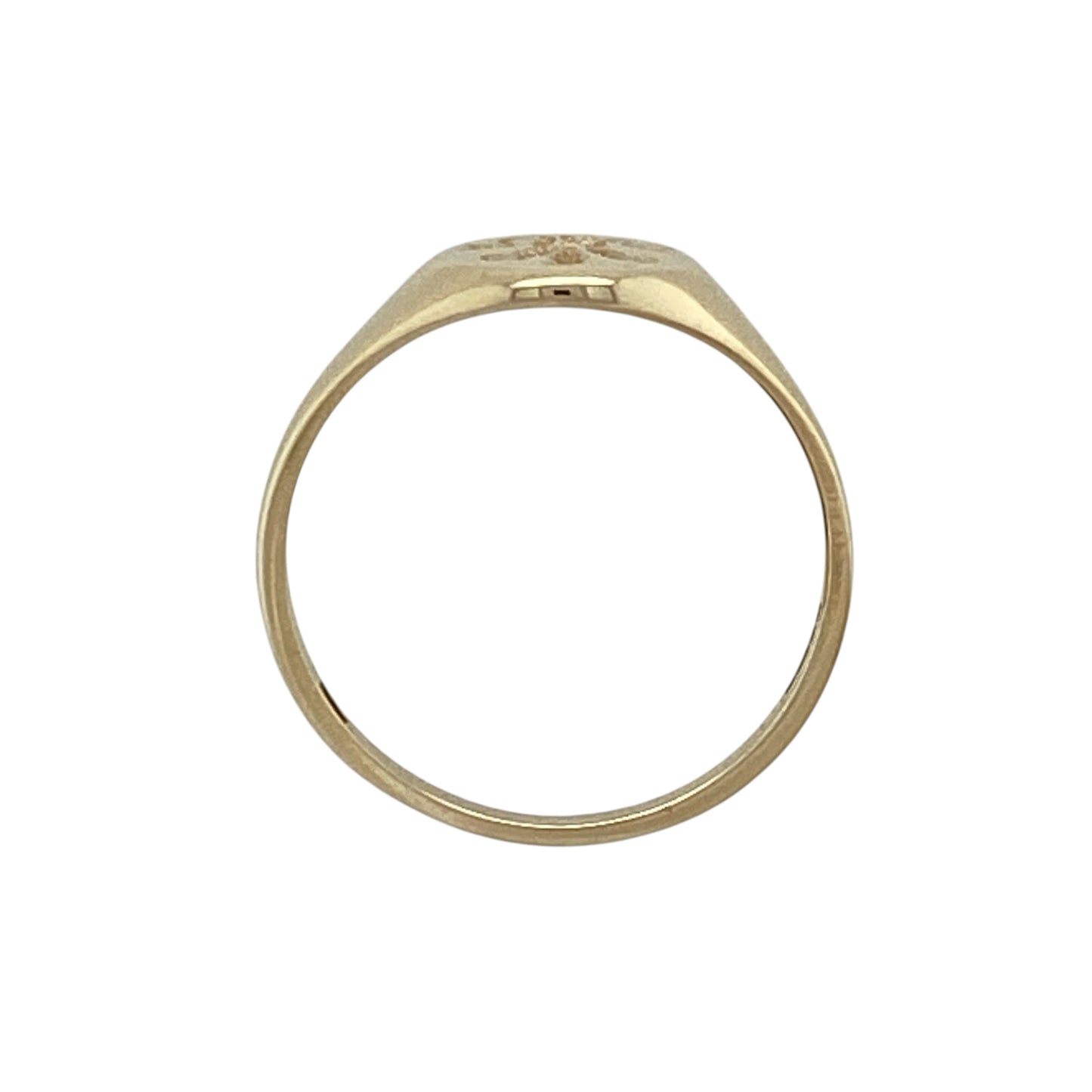 9ct Gold Welsh Three Feathers Round Signet Ring