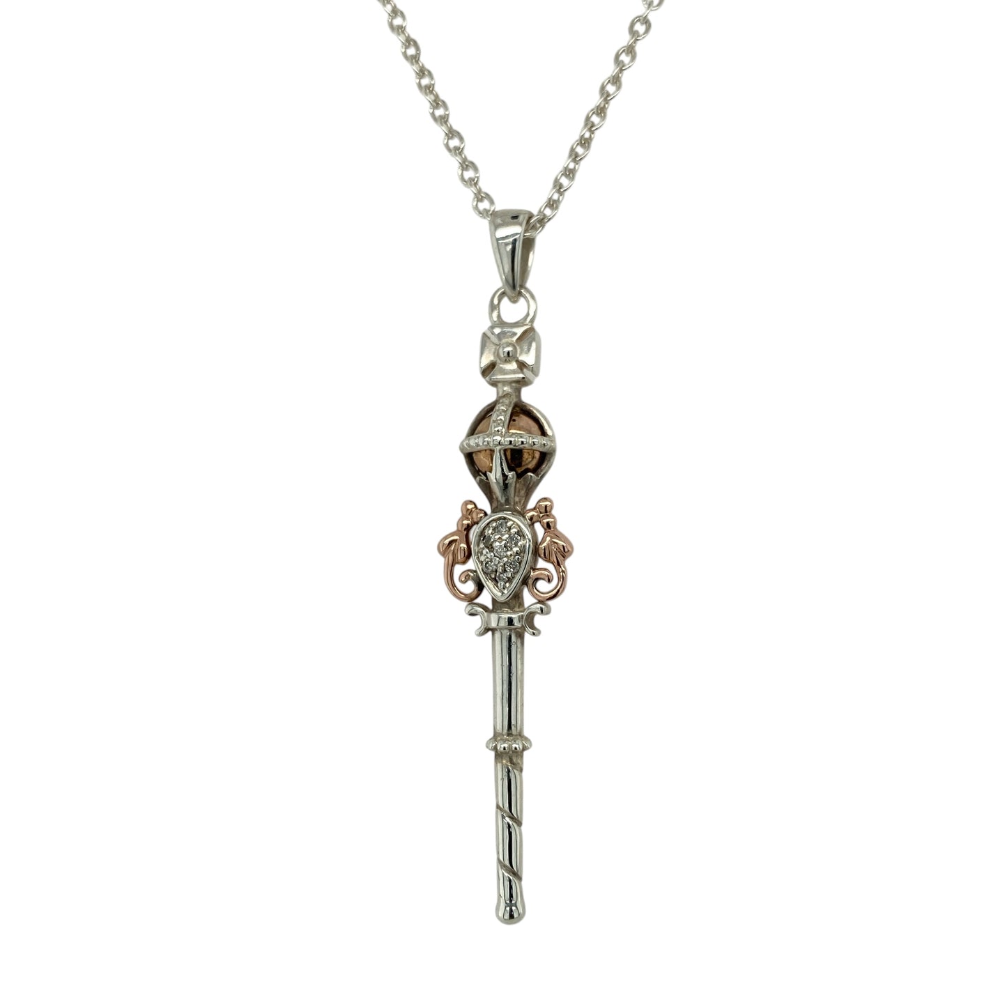 925 Silver & Diamond Set Clogau Jubilee Scepter 18" Necklace