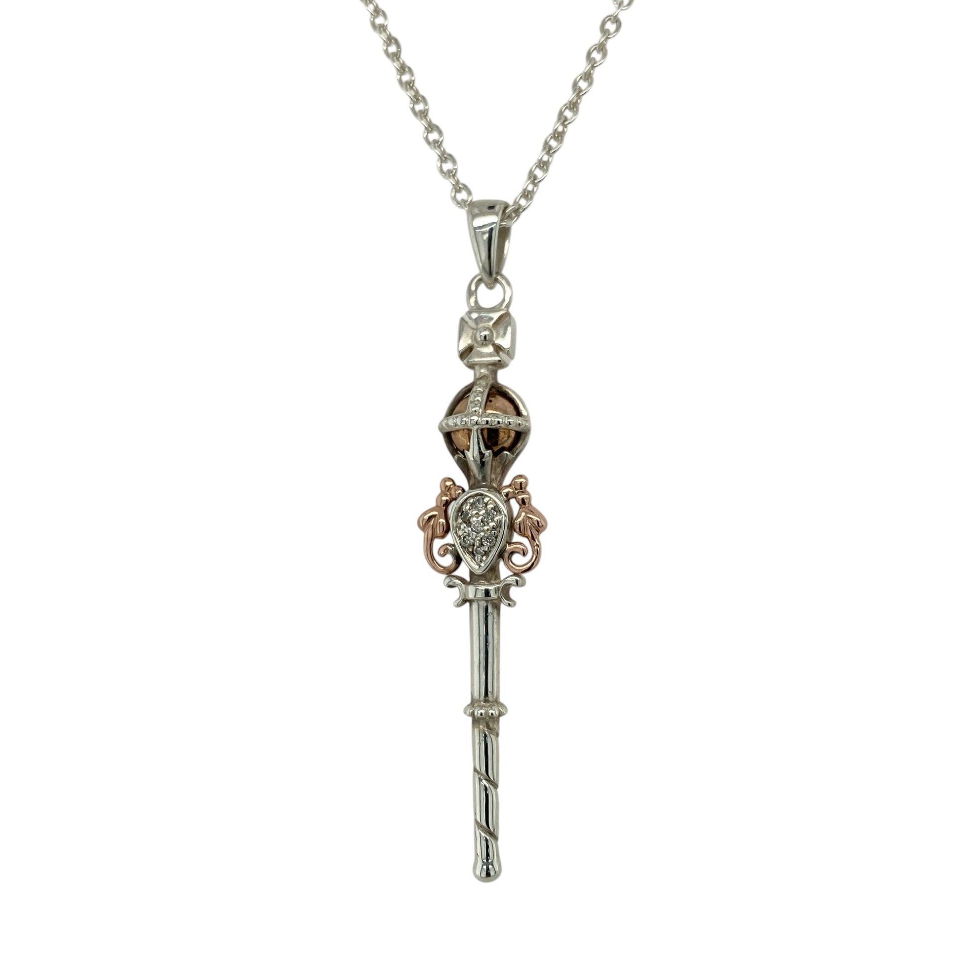 925 Silver & Diamond Set Clogau Jubilee Scepter 18" Necklace