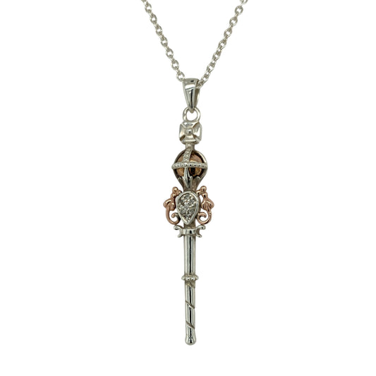 925 Silver & Diamond Set Clogau Jubilee Scepter 18" Necklace