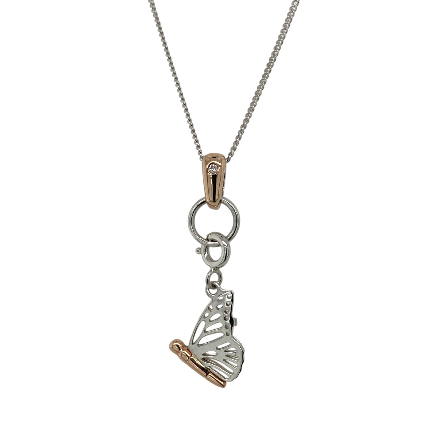 925 Silver Clogau Butterfly 18" Necklace