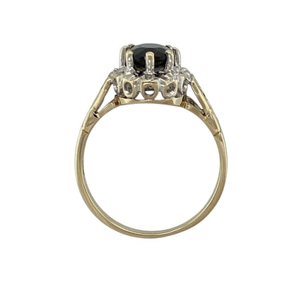 9ct Gold Diamond & Sapphire Set Cluster Ring