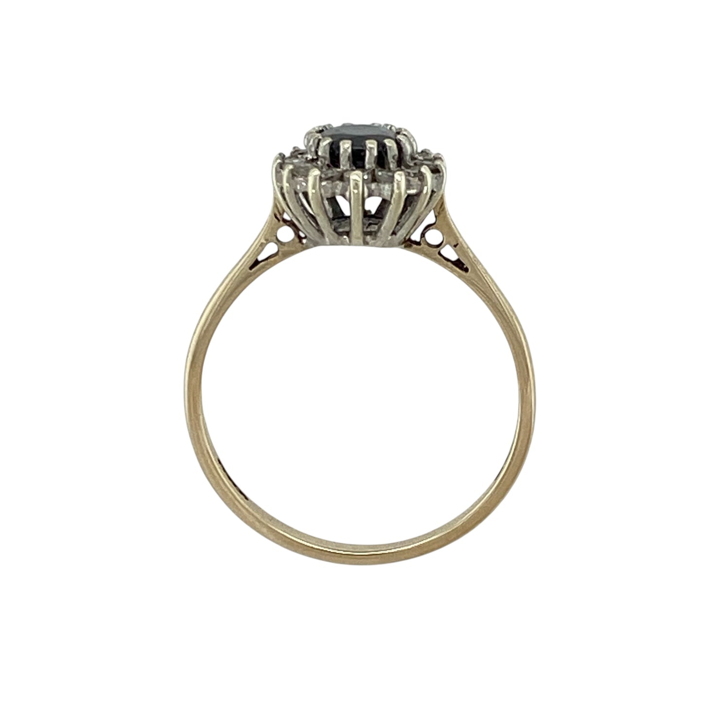 9ct Gold Diamond & Sapphire Set Cluster Ring