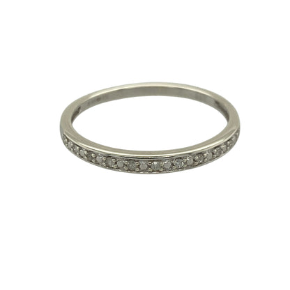 9ct White Gold & Diamond Set Band Ring