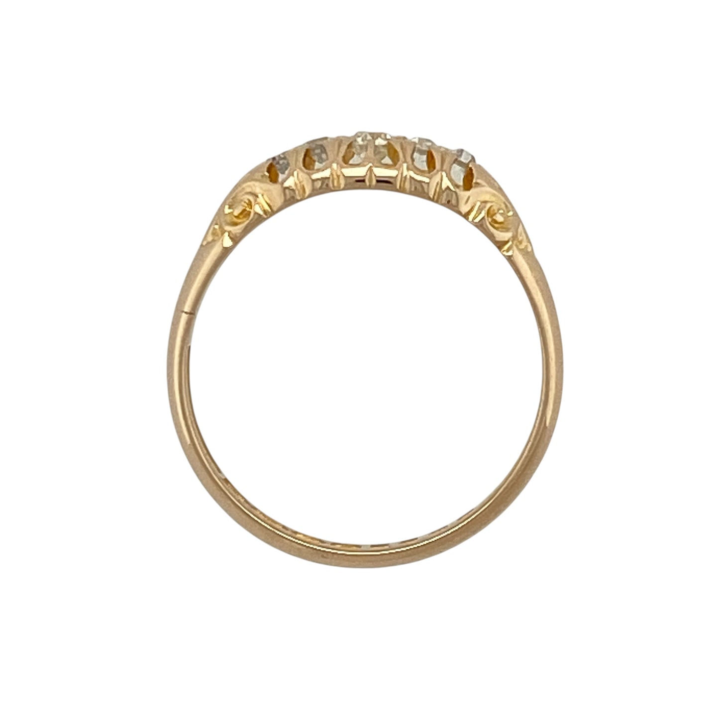 18ct Gold & Diamond Set Five Stone Vintage Ring