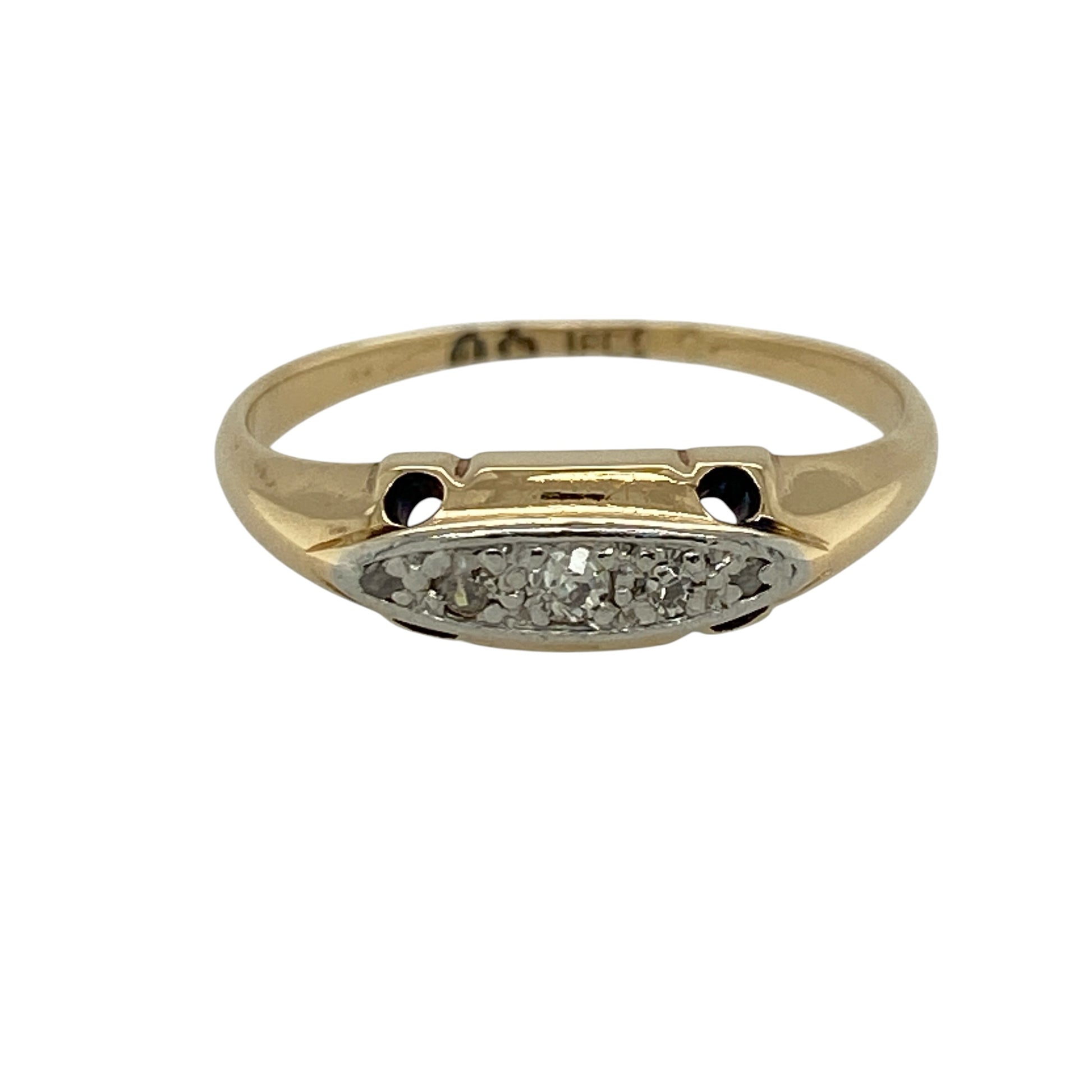 18ct Gold & Diamond Set Vintage Ring