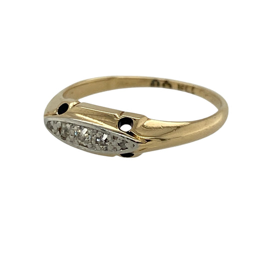 Add timeless elegance to your jewellery collection with this pre-owned 18ct yellow gold diamond set vintage ring—an understated yet sophisticated piece perfect for everyday wear or special occasions.

Design: This ring features a refined vintage-inspired design with a 5mm wide front, set with sparkling diamonds that create a clean and balanced look across the finger.