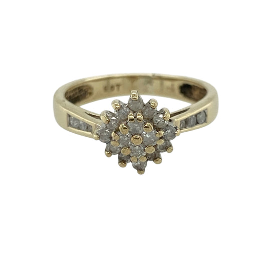 9ct Gold & Diamond Set Cluster Ring