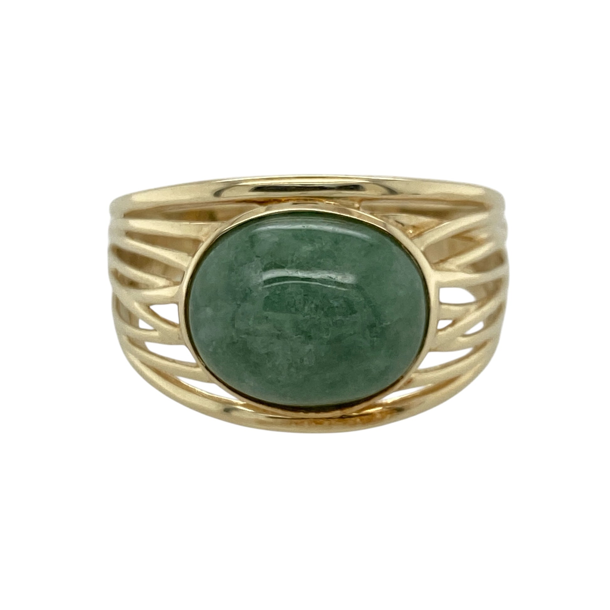 9ct Gold & Jade Set Ring