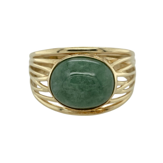 9ct Gold & Jade Set Ring