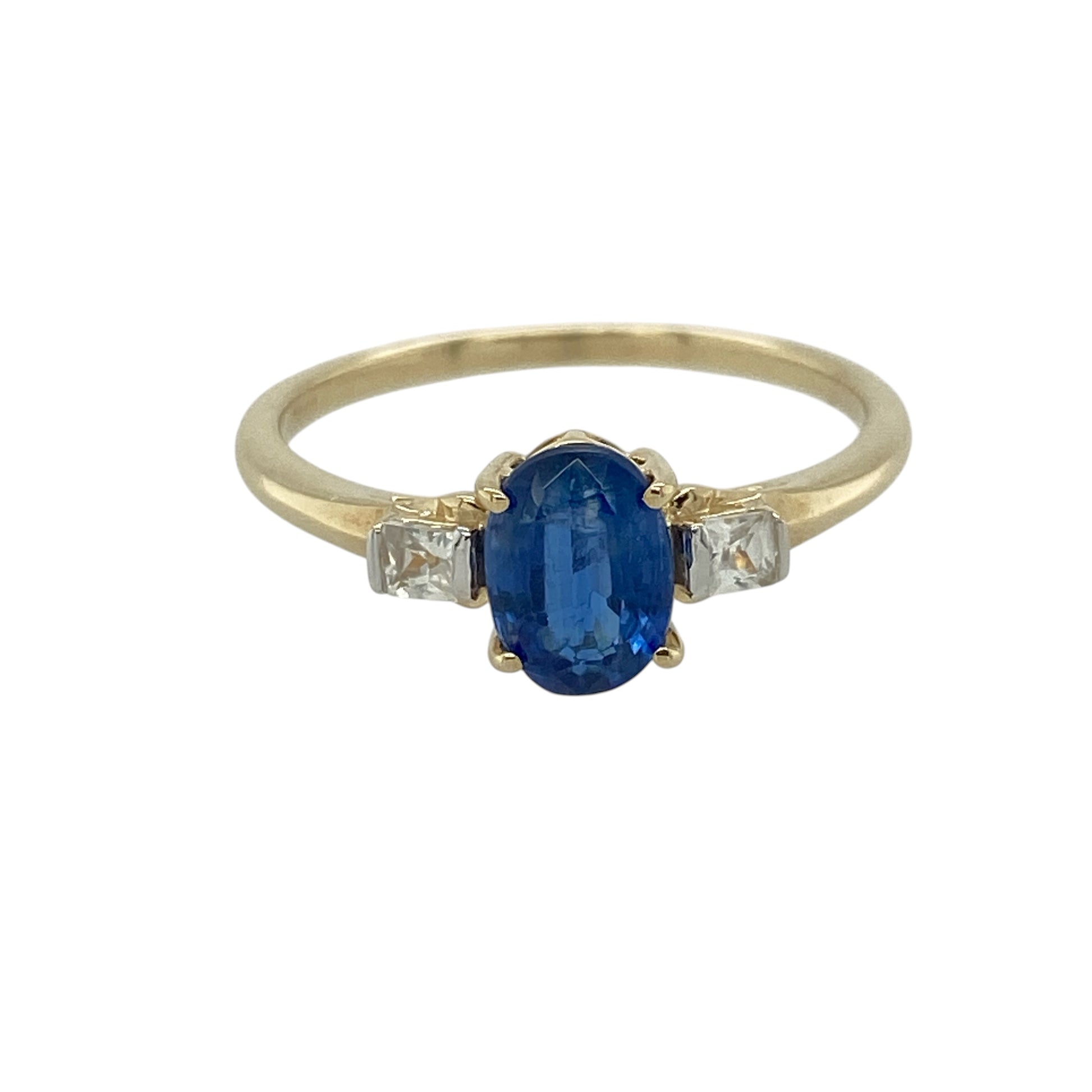 9ct Gold Sapphire & Cubic Zirconia Set Ring