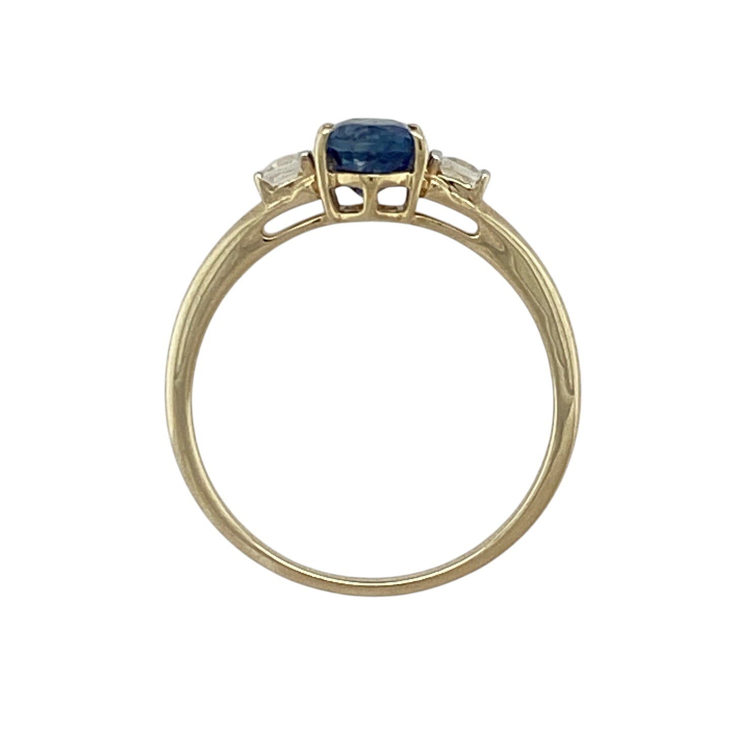 9ct Gold Sapphire & Cubic Zirconia Set Ring