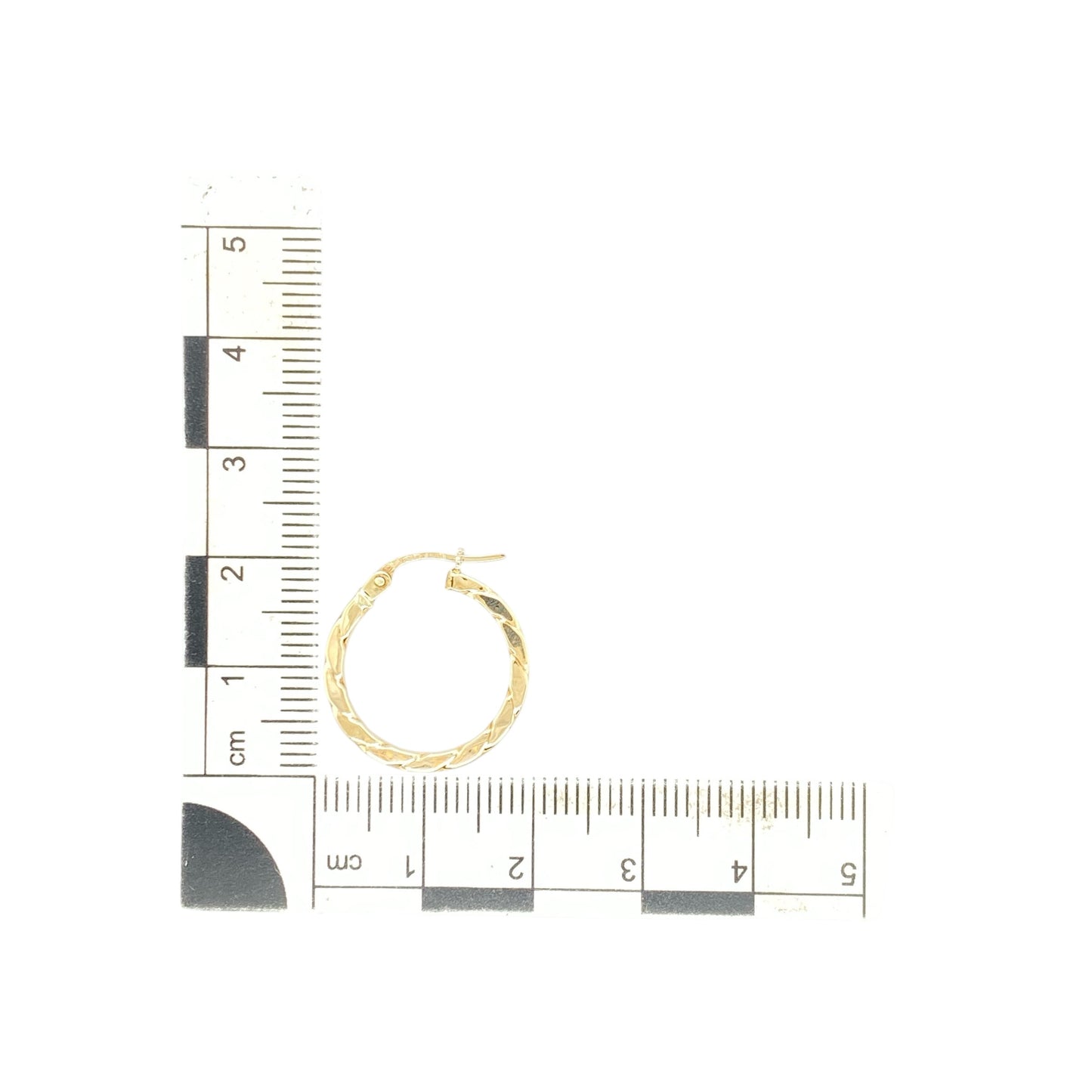 9ct Gold Twisted Flat Hoop Creole Earrings
