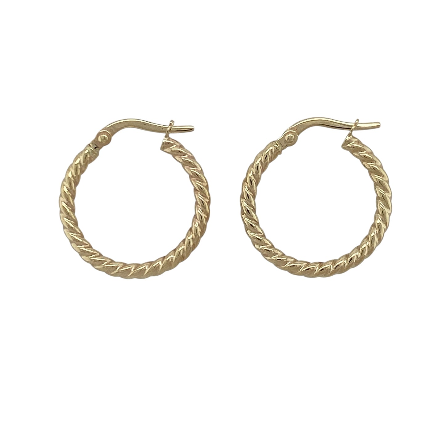9ct Gold Twisted Hoop Creole Earrings