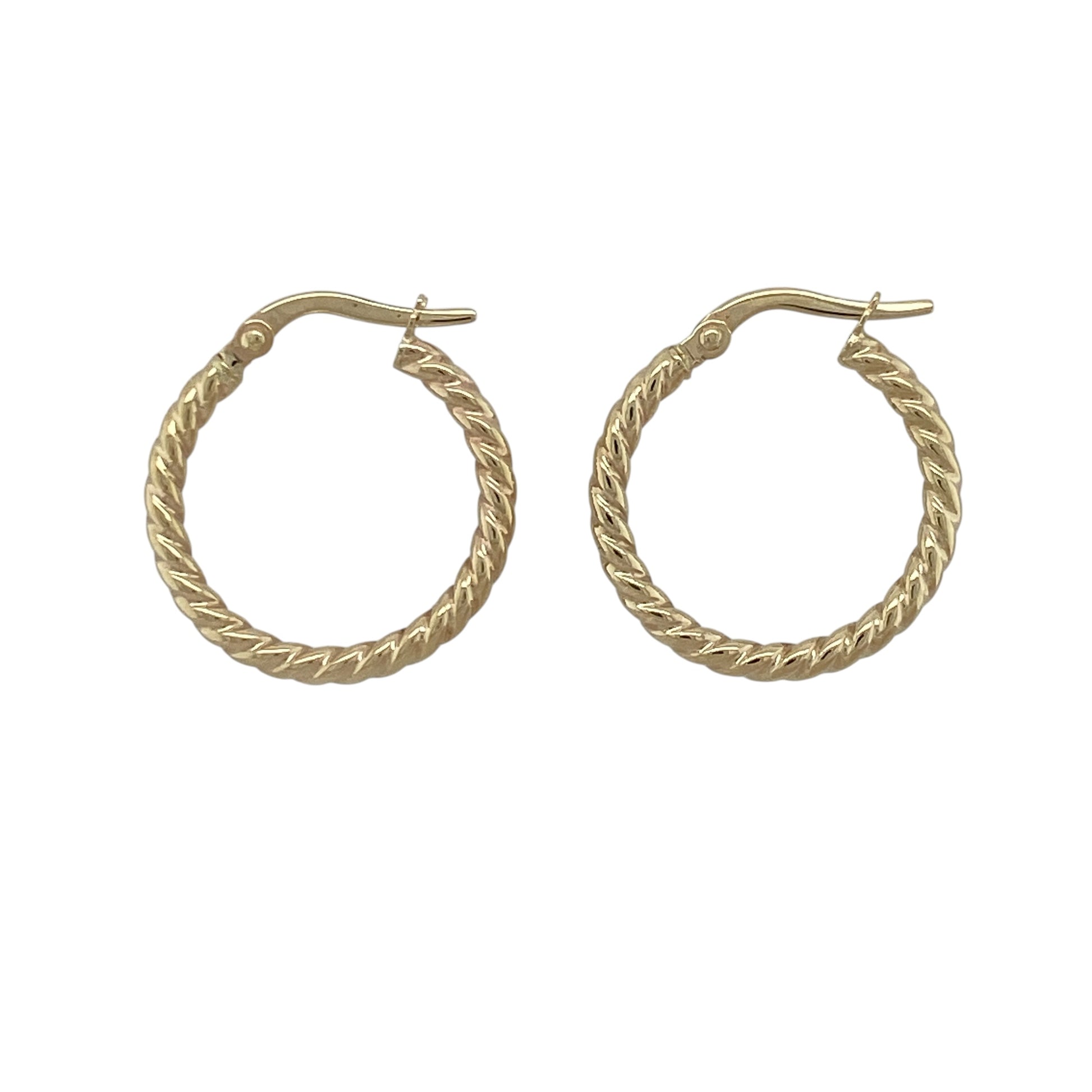 9ct Gold Twisted Hoop Creole Earrings