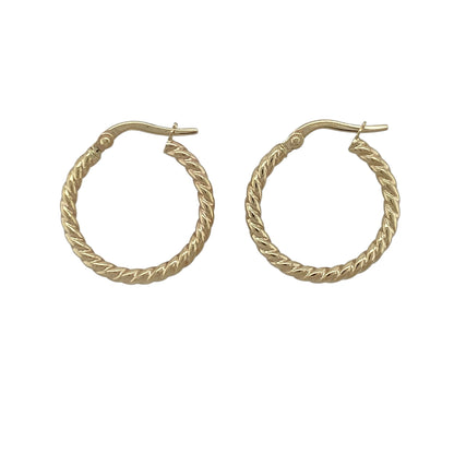 9ct Gold Twisted Hoop Creole Earrings
