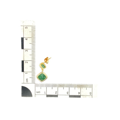 9ct Gold & Jade Set Drop Earrings