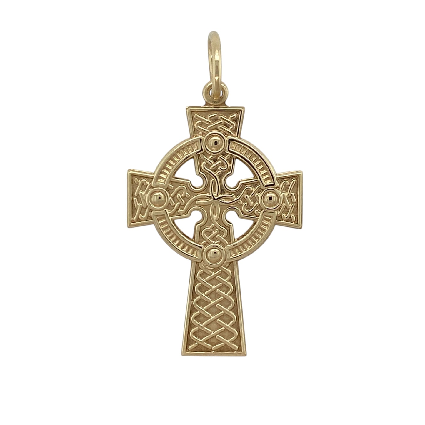 9ct Gold Patterned Celtic Cross Pendant