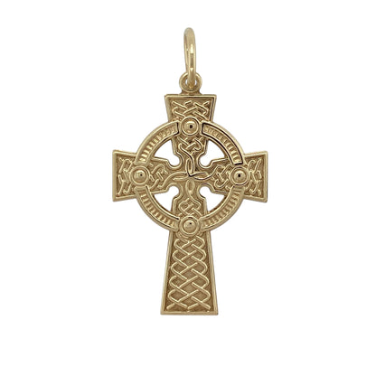 9ct Gold Patterned Celtic Cross Pendant