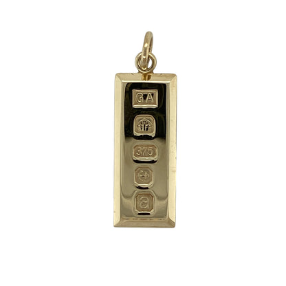 9ct Solid Gold Ingot Pendant