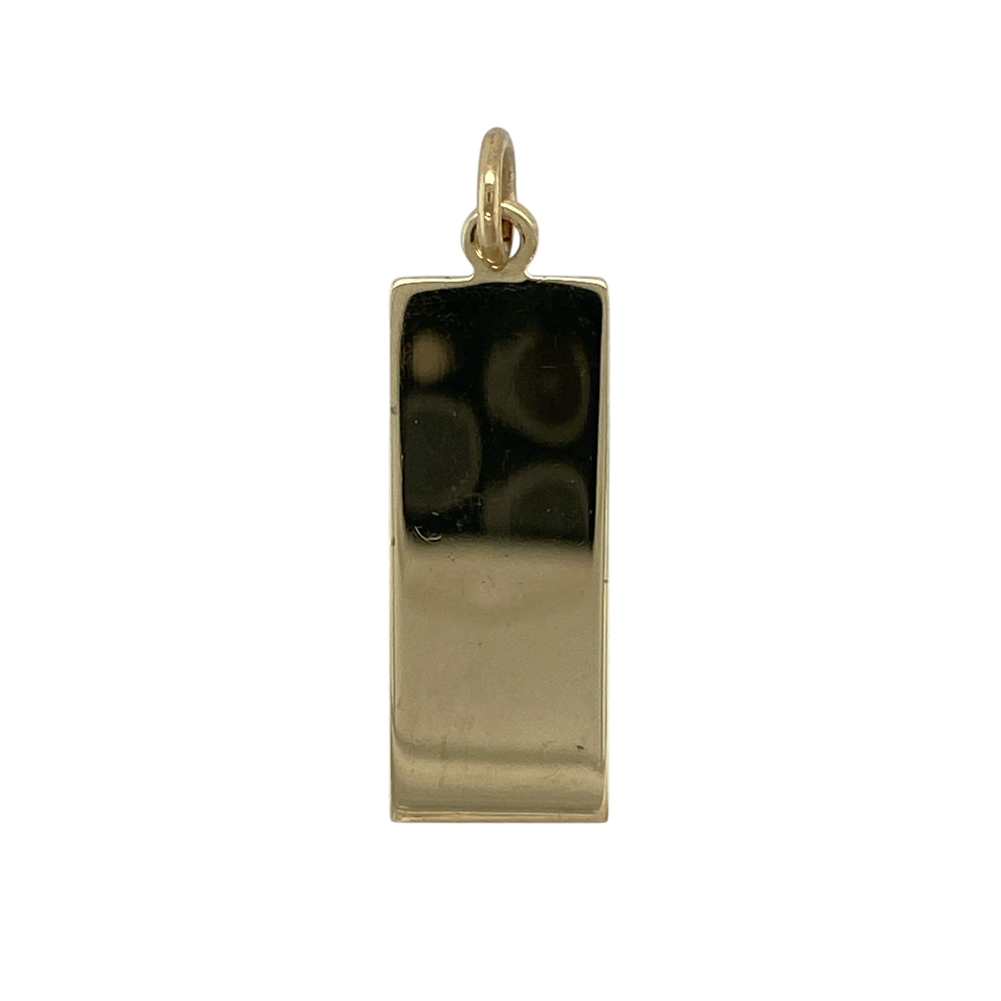 Add a classic and timeless statement to your jewellery collection with this pre-owned 9ct yellow gold solid ingot pendant—an iconic piece perfect for everyday wear.

Design: This pendant features the traditional ingot shape, offering a bold and clean look that never goes out of style.
Material: Made from solid 9-carat yellow gold, the polished finish enhances the rich golden tone while giving the piece a sleek and refined appearance.