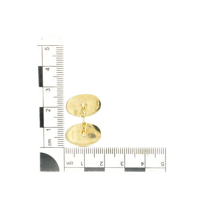 9ct Gold Plain Oval Cufflinks