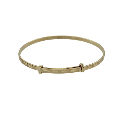9ct Gold Patterned Expanding Baby Bangle