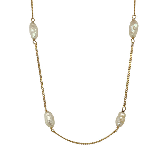 18ct Gold & Pearl Set 16" Necklace