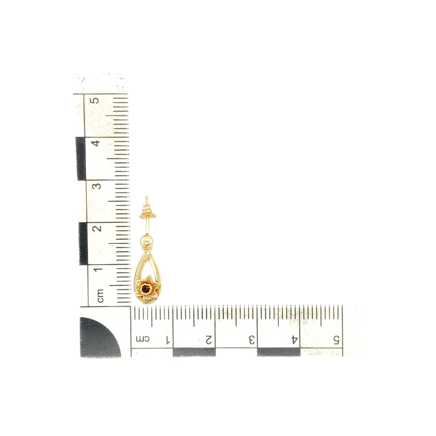 9ct Gold Welsh Gold Daffodil Drop Earrings