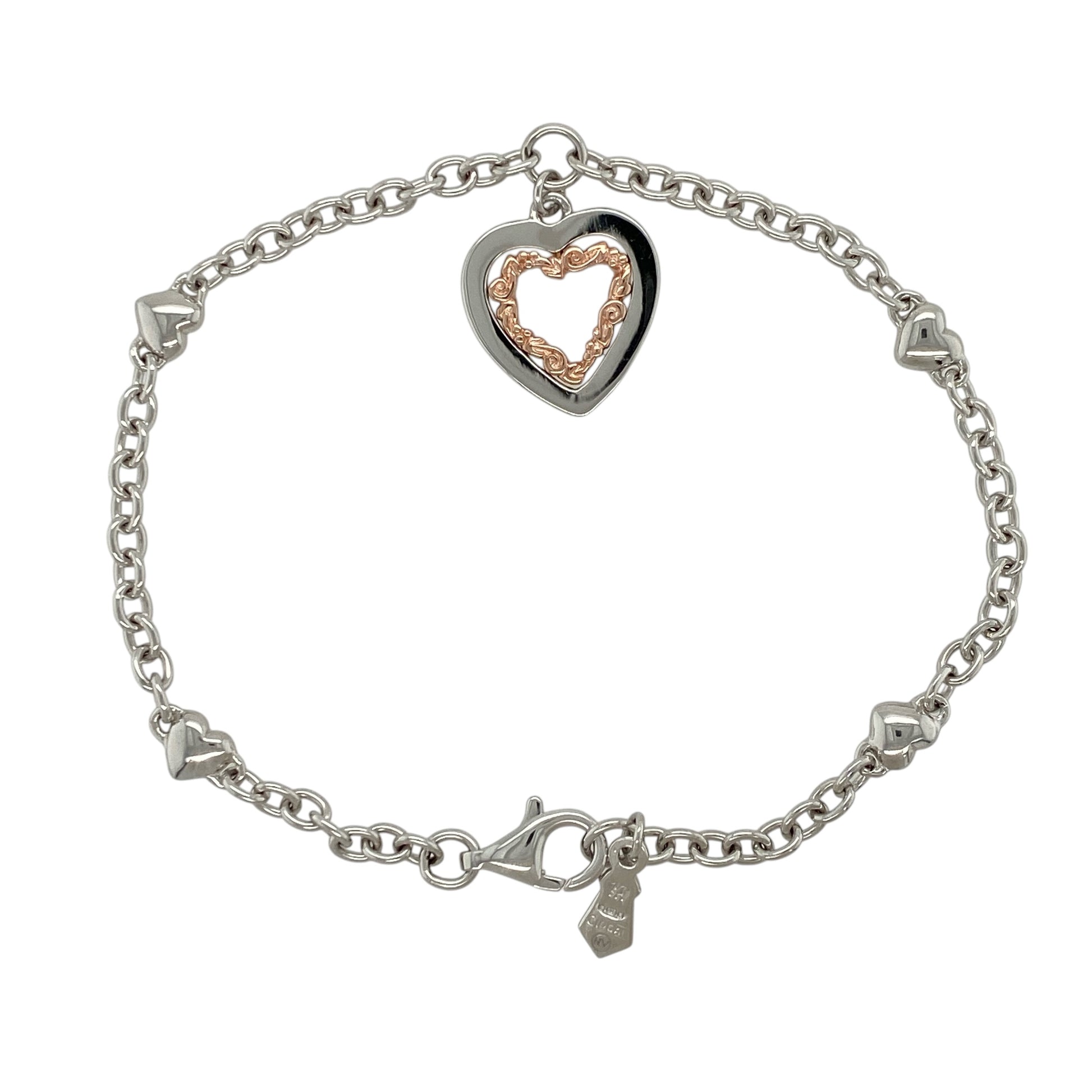 925 Silver Clogau Open Tree of Life Design Heart 7.5" Bracelet