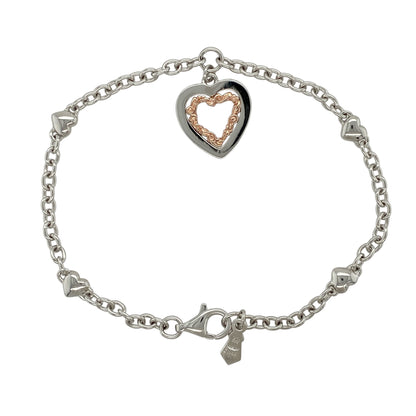 925 Silver Clogau Open Tree of Life Design Heart 7.5" Bracelet
