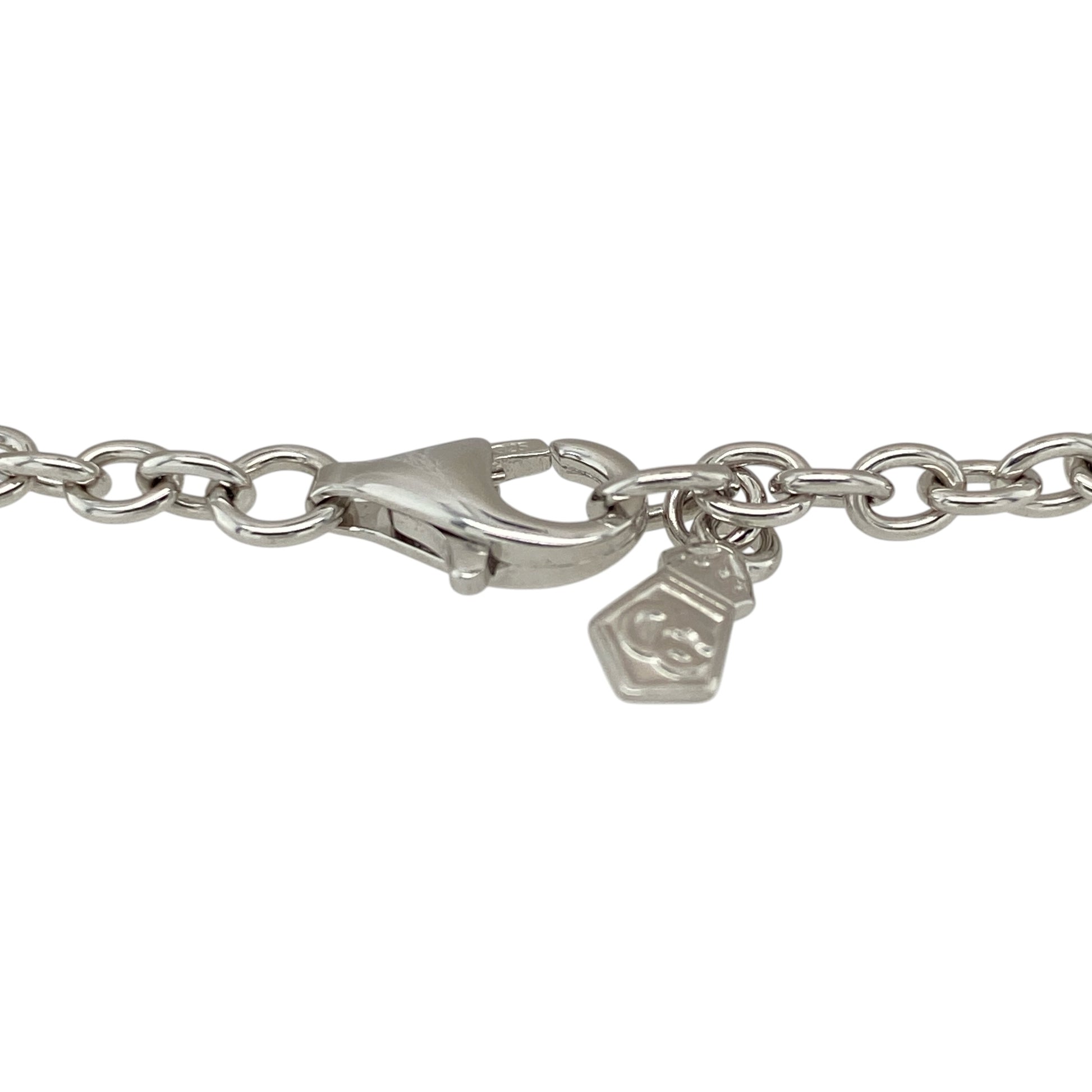 Add a meaningful and elegant touch to your jewellery collection with this pre-owned 925 silver and 9ct gold Clogau Tree of Life heart charm bracelet—an eye-catching piece full of symbolism and charm.

Design: This bracelet features a 7.5" belcher link chain with heart-shaped links, complemented by an open heart charm showcasing the iconic Tree of Life design, creating a beautifully coordinated and feminine look.