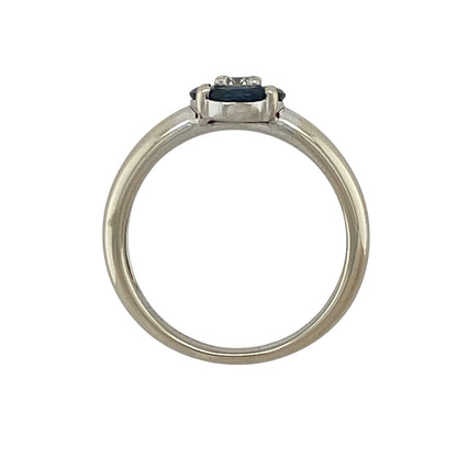 18ct White Gold Diamond & Sapphire Set Cluster Ring